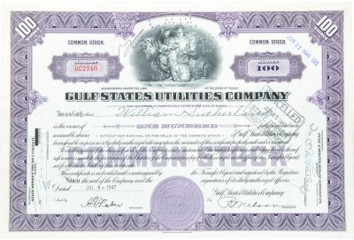 купить Акция США GULF STATES UTILITIES COMPANY 1947-1949 гг.