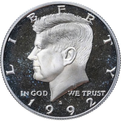 купить США 50 центов (1/2 доллара, half dollar) 1992 Proof Kennedy Half Dollar (Кеннеди) знак монетного двора "S" - Сан-Франциско