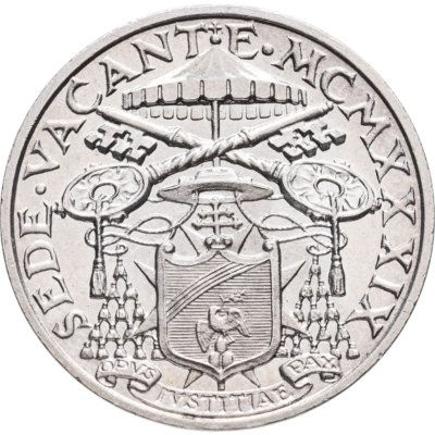 купить Ватикан 5 лир (lire) 1939 "Вакантный престол"