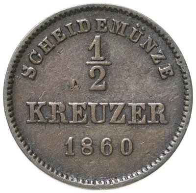 купить Германия, Вюртемберг 1/2 крейцера 1860