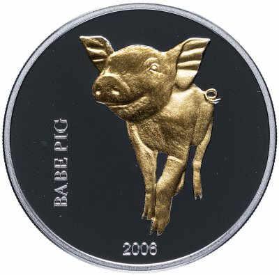 купить Демократическая Республика Конго 10 франков 2006 "Поросёнок Бэйб" в капсуле с сертификатом