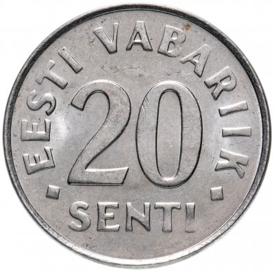 купить Эстония 20 сентов (senti) 1997-2008, случайная дата