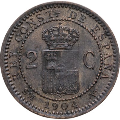 купить Испания 2 сентимо (centimos) 1904