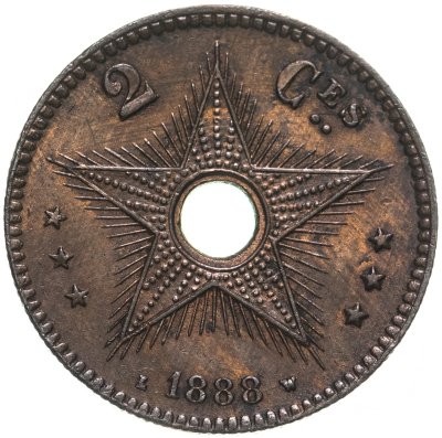 купить Конго 2 сантима (centimes) 1888