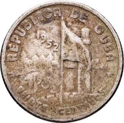 купить Куба 20 сентаво (centavos) 1952 50 лет Республике Куба