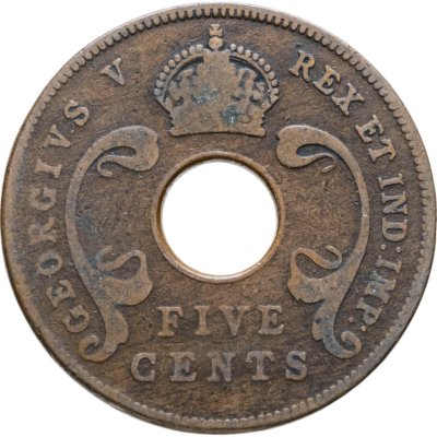 купить Британская Восточная Африка 5 центов (cents) 1933