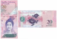 купить Венесуэла 20 боливар 2014 (Pick 91g) 19.08.2014 (2 буквы в номере)