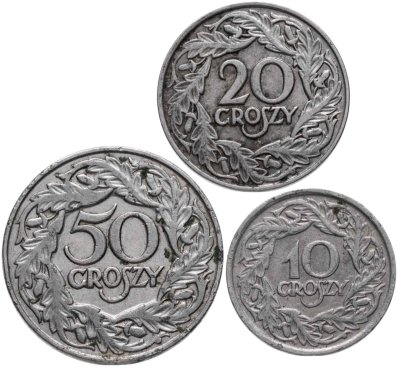 купить Польша, набор из 3 монет 1923 года