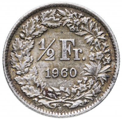 купить Швейцария 1/2 франка (franc) 1960