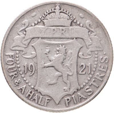купить Кипр 4 1/2 пиастра (piastres) 1921