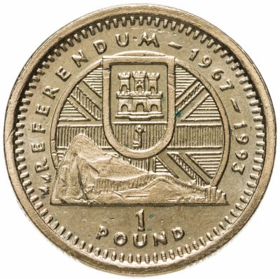 купить Гибралтар 1 фунт (pound) 1993 "Референдум 1967 года"