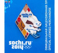 Купить Значок РФ 2014г ОИ в Сочи "Олимпийские Талисманы", Зайка, Цанга