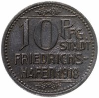 купить Германия (Фридриксхафен) нотгельд 10 пфеннигов 1918