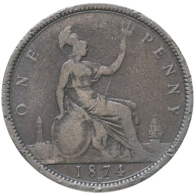 купить Великобритания 1 пенни (penny) 1874 H