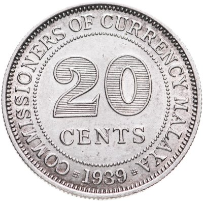 купить Малайя 20 центов (cents) 1939