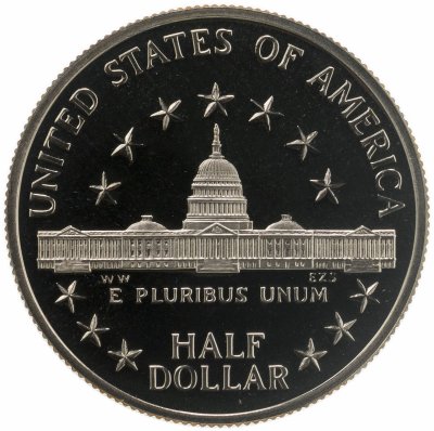 купить США 50 центов (1/2 доллара, half dollar) 1989 S Congress (200 лет Конгрессу США) знак монетного двора "S"
