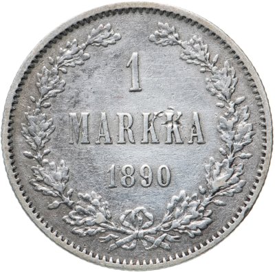 купить 1 марка 1890 L, монета для Финляндии