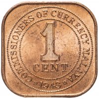 Купить Малайя 1 цент (cent) 1943