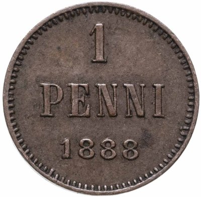 купить 1 пенни (penni) 1888 монета для Финляндии