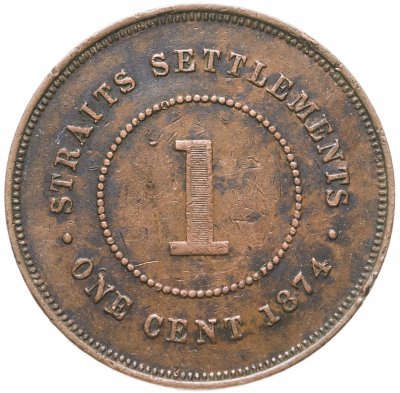 купить Стрейтс Сетлментс 1 цент (cent) 1874 Знак монетного двора: "H" - Хитон, Бирмингем