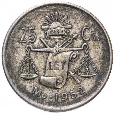 купить Мексика 25 сентаво (centavos) 1952