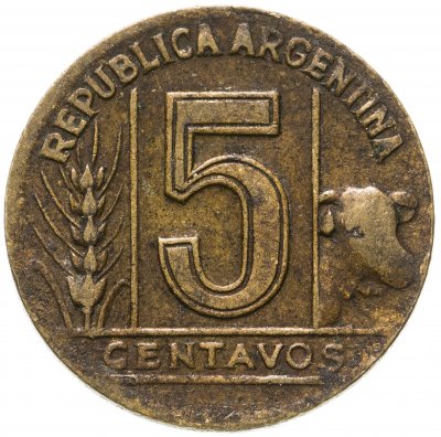 купить Аргентина 5 сентаво (centavos) 1945