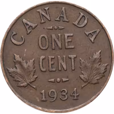 купить Канада 1 цент (cent) 1934