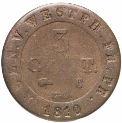 купить Королевство Вестфалия 3 сантима 1810 Жером Бонапарт