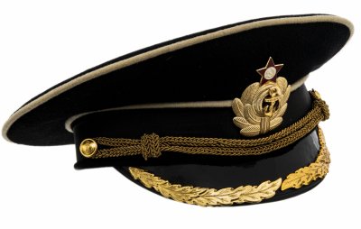 купить Фуражка офицерского состава ВМФ СССР, ткань, пластик, металл, СССР, 1970-1980 гг.