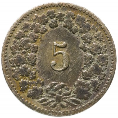 купить Швейцария 5 раппенов (rappen) 1894