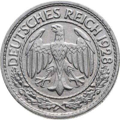 купить Германия 50 рейхспфеннигов (reichspfennig) 1928, знак монетного двора "А" — Берлин