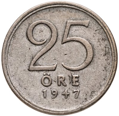 купить Швеция 25 эре (ore) 1947