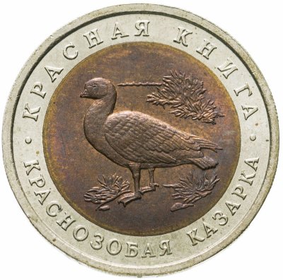 купить 10 рублей 1992 ЛМД краснозобая казарка