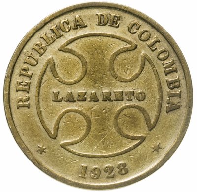 купить Колумбия (Leprosarium Coinage) 50 сентаво 1928 «Лепрозорий»