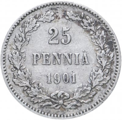 купить 25 пенни 1901 L, монета для Финляндии