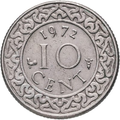 купить Суринам 10 центов (cents) 1972