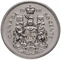 Купить Канада 50 центов (cents) 1968