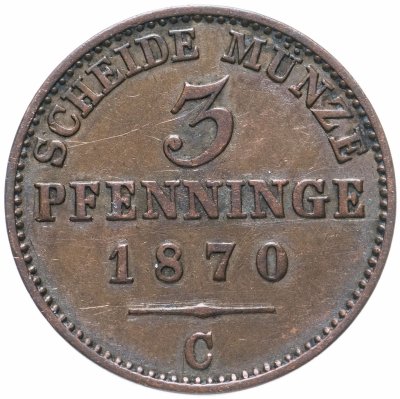 купить Германия (Пруссия) 3 пфеннига 1870 С
