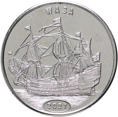 купить Остров Флорес - 1 доллар 2021 - 5 й выпуск - "Корабль-Парусник,Васа WASA Парусники Корабли Монетовидный жетон