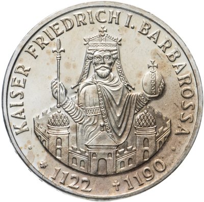 купить Германия 10 марок (deutsche mark) 1990 800 лет со дня смерти Фридриха I Барбаросса