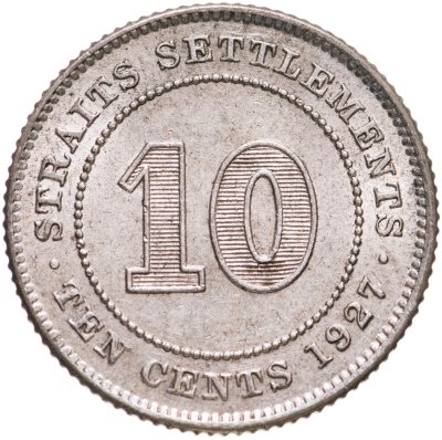 купить Стрейтс Сетлментс 10 центов (cents) 1927
