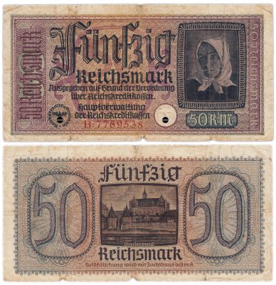 купить Германия 50 марок 1940-1945 год (Pick R140(1) Оккупационные территории
