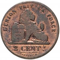 Купить Бельгия 2 сантима 1833-1865