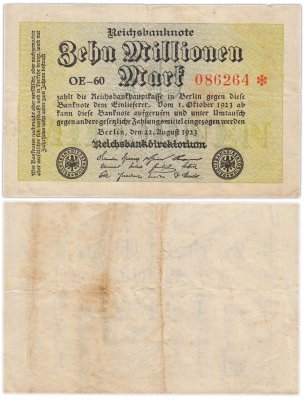 купить Германия 10000000 марок 1923 года