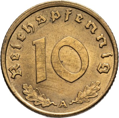 купить Германия, Третий рейх 10 рейхспфеннигов 1938 "А"