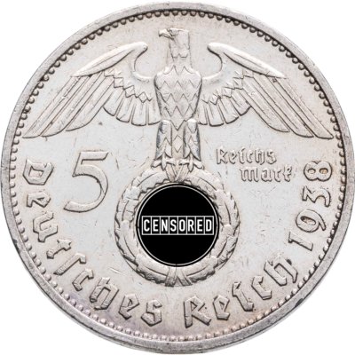 купить Германия 5 рейхсмарок 1938 F Рейхспрезидент Германии Пауль фон Гинденбург
