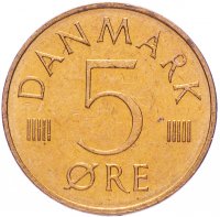 Купить Дания 5 эре (ore) 1973