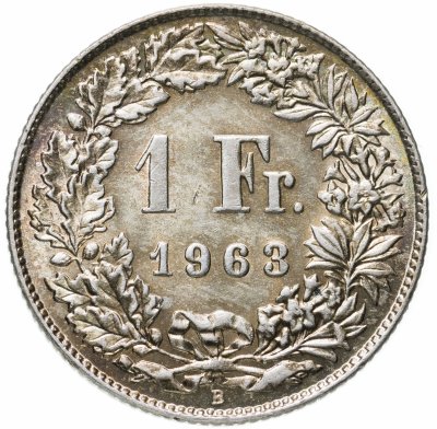 купить Швейцария 1 франк (franc) 1963