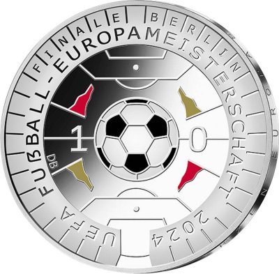 купить Германия 11 евро 2024 "UEFA Чемпионат Европы по футболу 2024", серебро