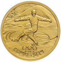 купить 50 рублей 2014 СПМД "XXII Зимняя Олимпиада в Сочи - фигурное катание на коньках" с сертификатом